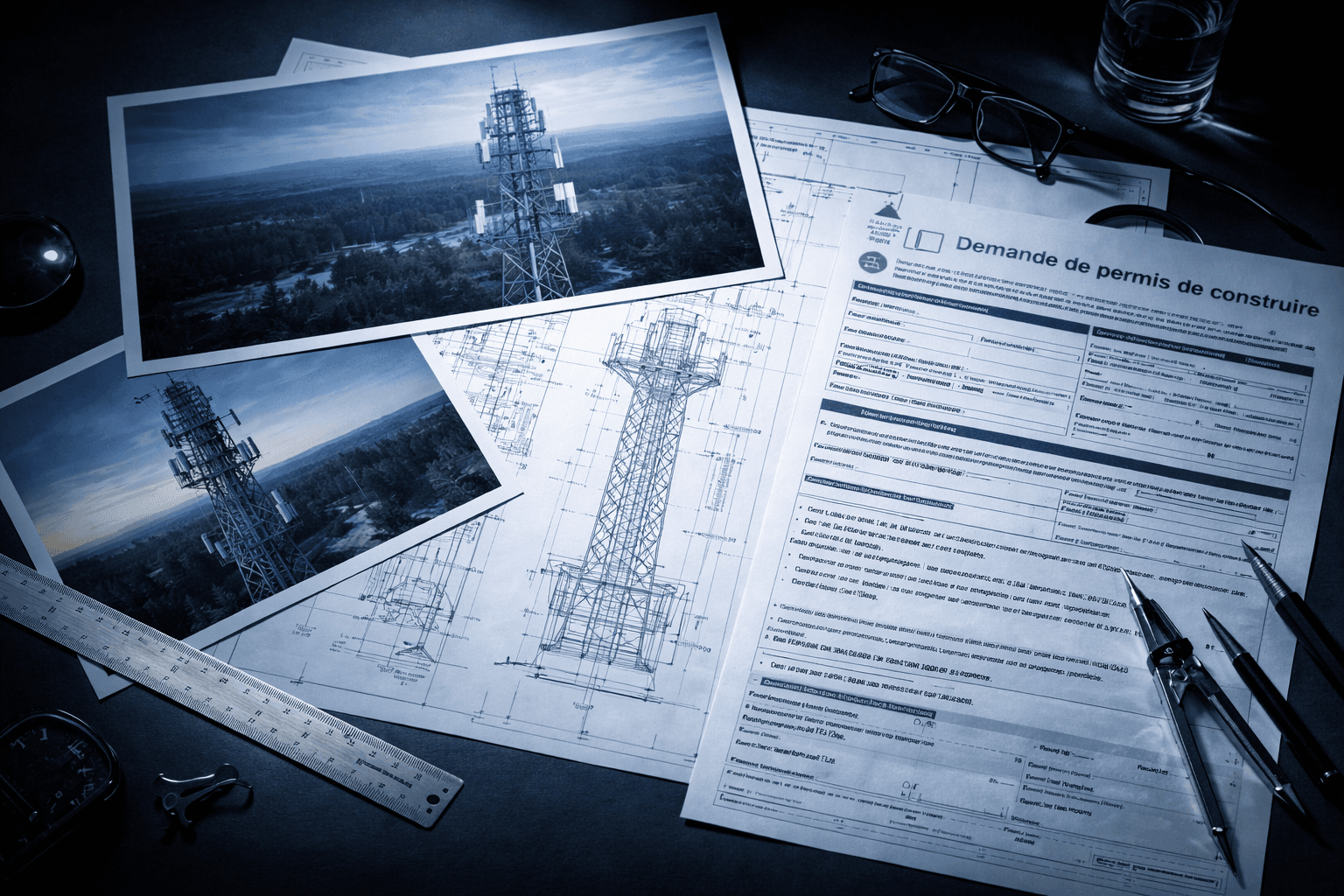 Plans architecturaux et dossier de permis de construire télécom